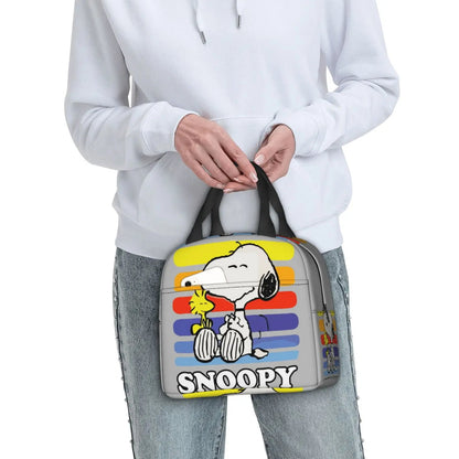 Snoopy Lunch Bag Portable Tote Large Capacity Lunch Bag - ChildAngle