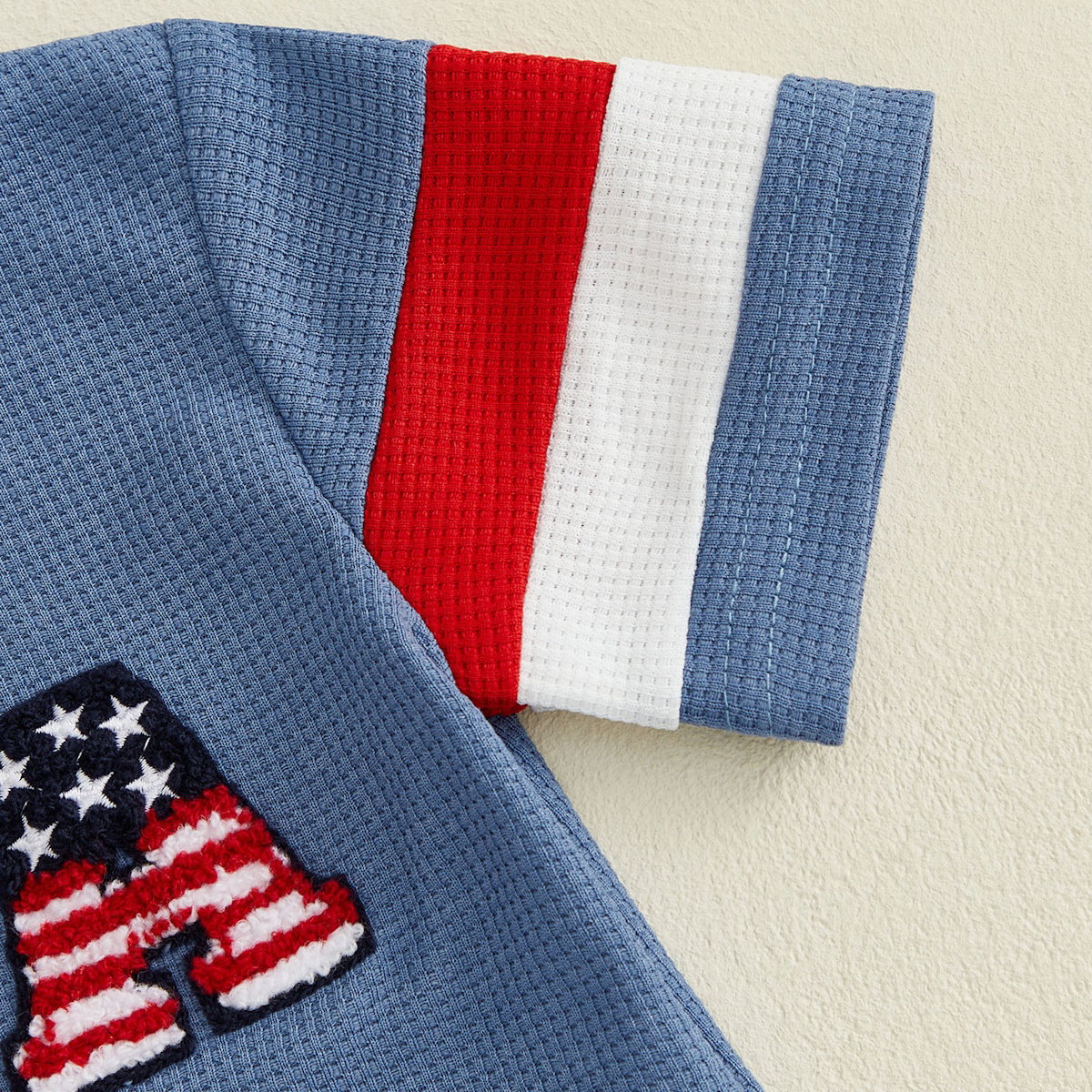 Blue Toddler Boys American Flag Stripde Tops and Shorts - ChildAngle