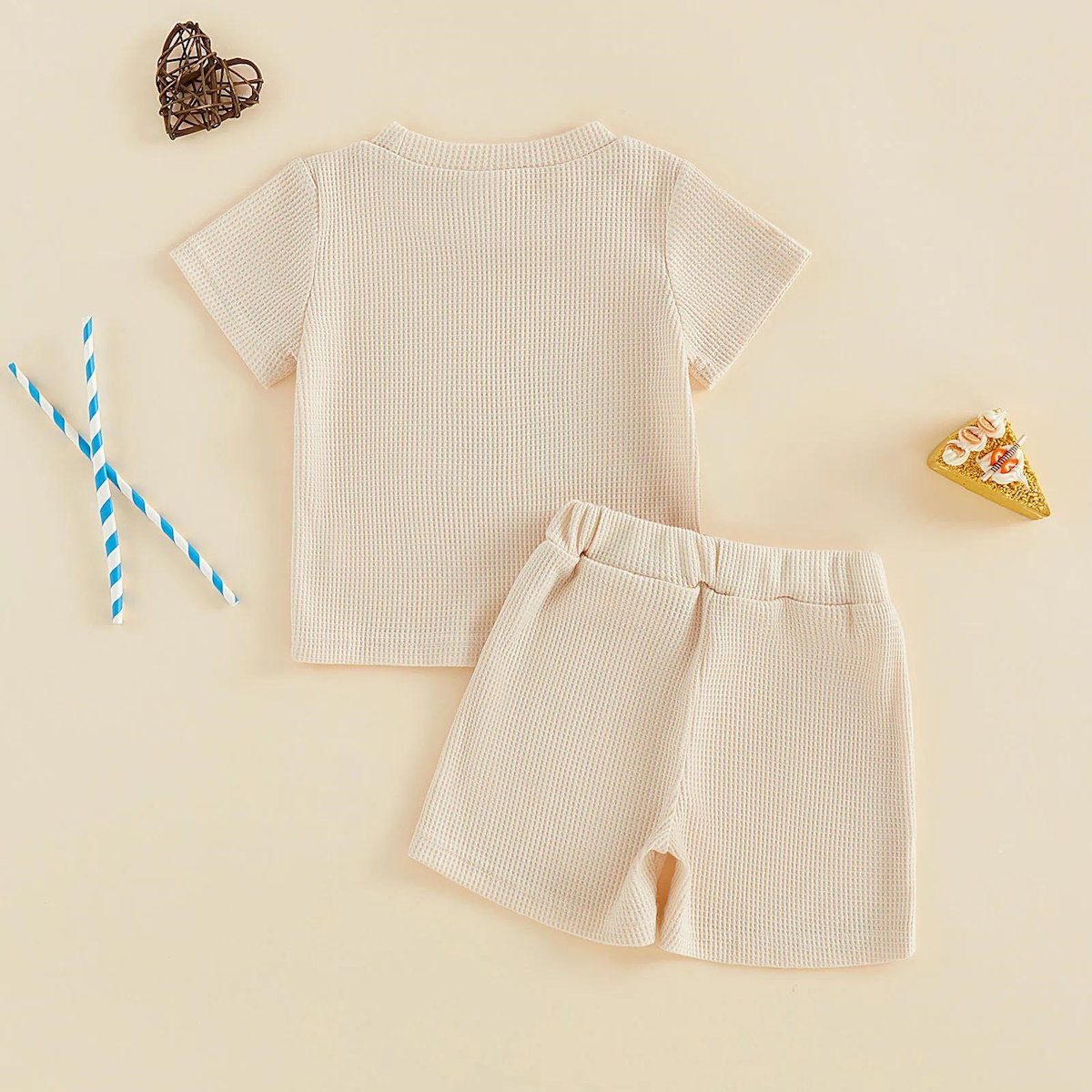 Toddler Boys outfit with 'Party in the USA' t-shirt and shorts - ChildAngle Toddler Boys Drink and Hot Dog American Flag Letter Print Party in the USA Children Top and Shorts Set for Independence Day