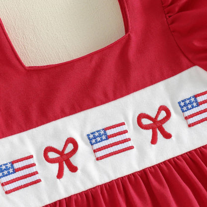 Children's outfit with red and blue top and shorts - ChildAngle Toddler Girls 4th of July Ruffle Plaid Tops and Shorts