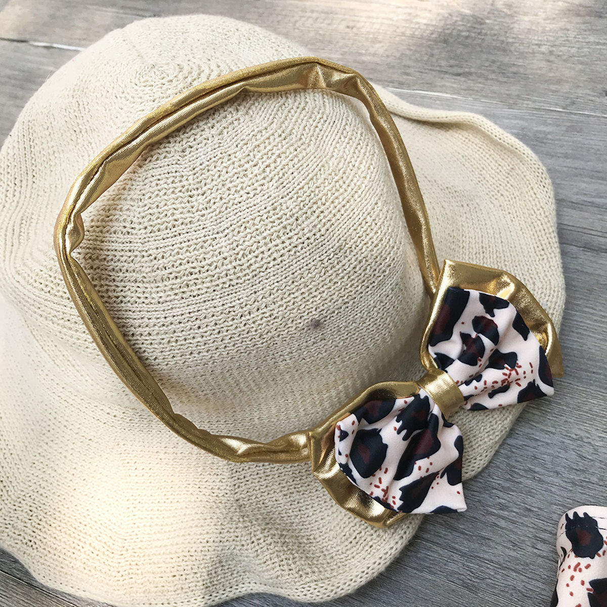 3PCS Toddler Girls Leopard Off-shoulder Bow Bikini Set - ChildAngle Girls Swimsuits