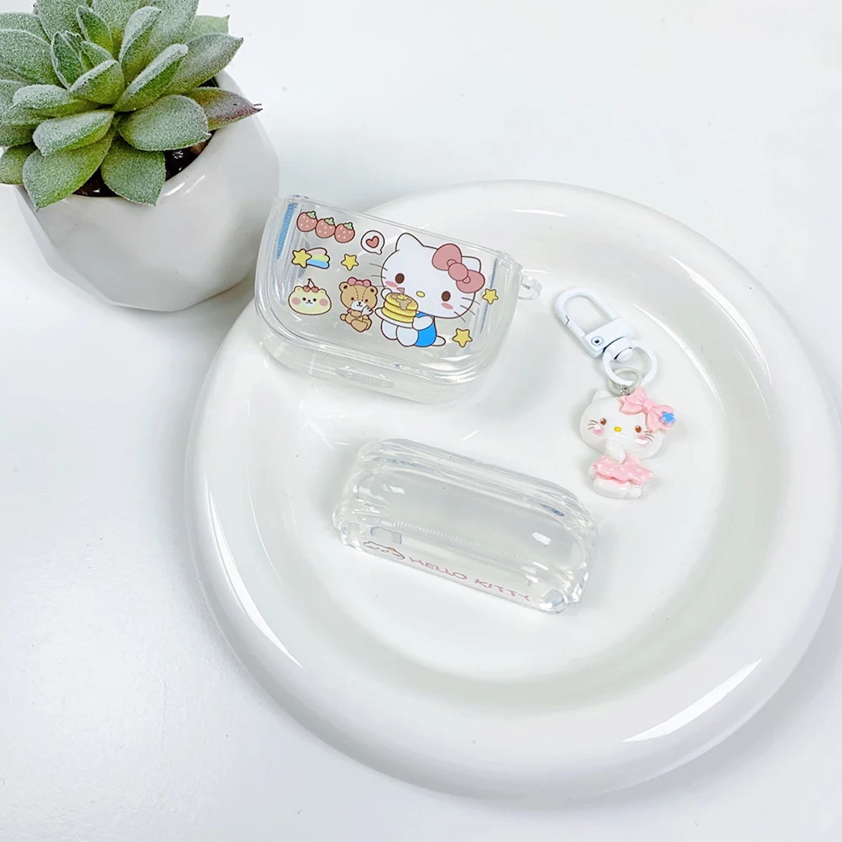 Transparent Kawaii AirPod Case Sanrio AirPods Case With pendant - ChildAngle