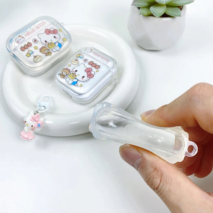 Transparent Kawaii AirPod Case Sanrio AirPods Case With pendant - ChildAngle
