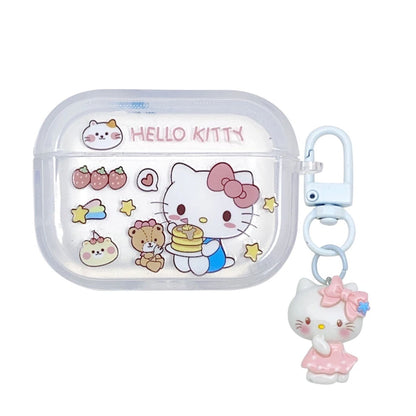 Transparent Kawaii AirPod Case Sanrio AirPods Case With pendant - ChildAngle
