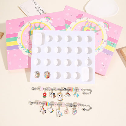 Unicorn Advent Calendar for Girl Bracelet Advent Calendar Christmas 24 Days Unicorn Jewelry Set - ChildAngle