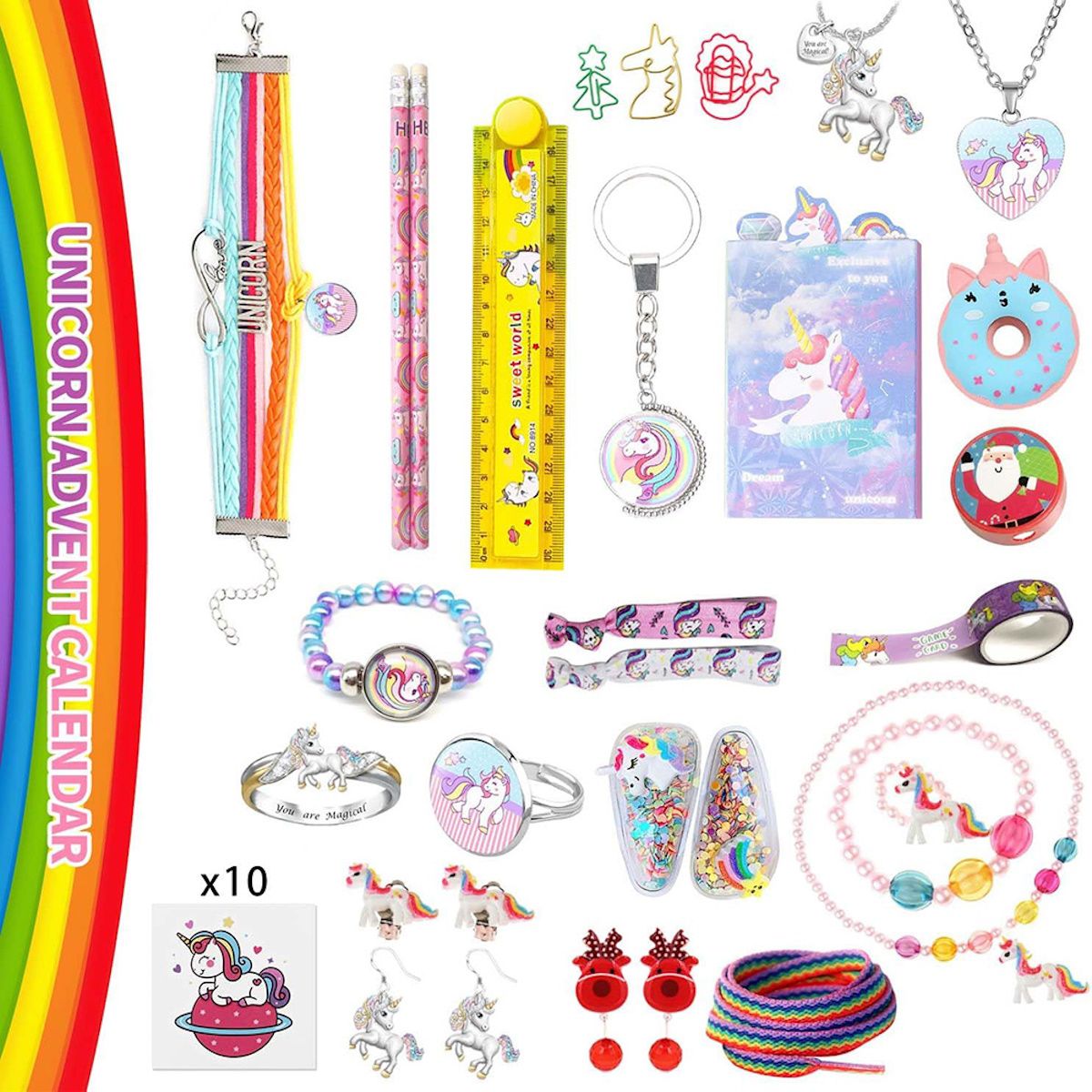 Unicorn Advent Calendar for Girl Bracelet Advent Calendar Christmas 24 Days Unicorn Jewelry Set - ChildAngle