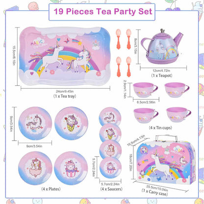 Unicorn Afternoon Tea Party Pretend Play Toys with Alloy Storage Box - ChildAngle