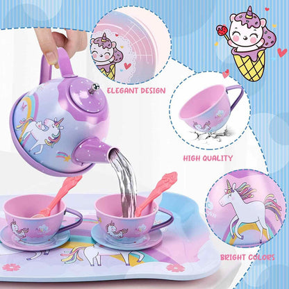 Unicorn Afternoon Tea Party Pretend Play Toys with Alloy Storage Box - ChildAngle