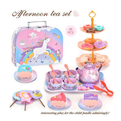 Unicorn Afternoon Tea Party Pretend Play Toys with Alloy Storage Box - ChildAngle