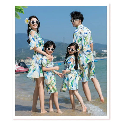 Family matching tropical-themed outfits - ChildAngle