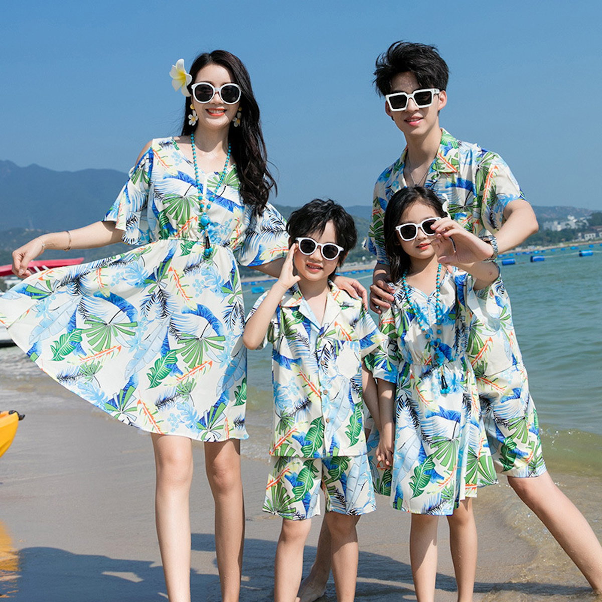 Family matching tropical-themed outfits - ChildAngle