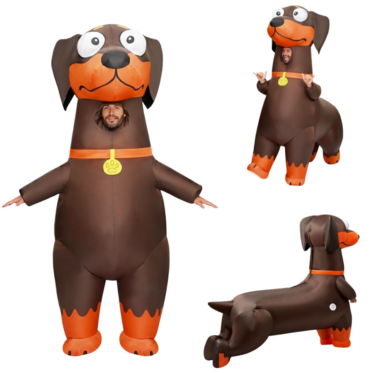 Teens Dachshund Inflatable Costumes Blow up Weiner Dog Costumes - ChildAngle