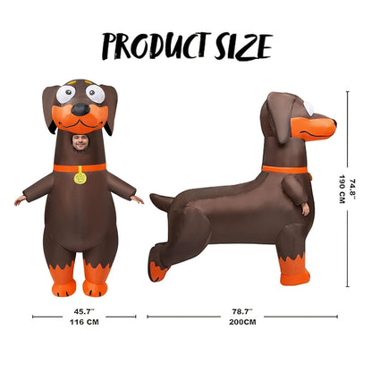Teens Dachshund Inflatable Costumes Blow up Weiner Dog Costumes - ChildAngle