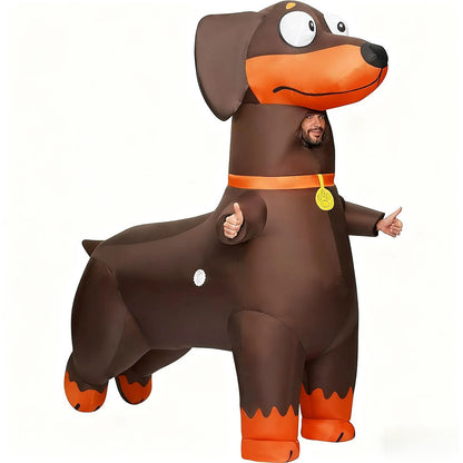 Teens Dachshund Inflatable Costumes Blow up Weiner Dog Costumes - ChildAngle