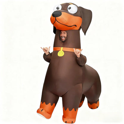 Teens Dachshund Inflatable Costumes Blow up Weiner Dog Costumes - ChildAngle