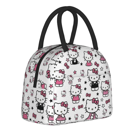 White Hello Kitty Lunch Bags Portable Insulated School Lunch Bags - ChildAngle