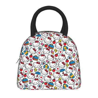 White Hello Kitty Lunch Bags Portable Insulated School Lunch Bags - ChildAngle