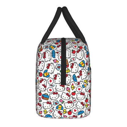White Hello Kitty Lunch Bags Portable Insulated School Lunch Bags - ChildAngle