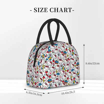 White Hello Kitty Lunch Bags Portable Insulated School Lunch Bags - ChildAngle