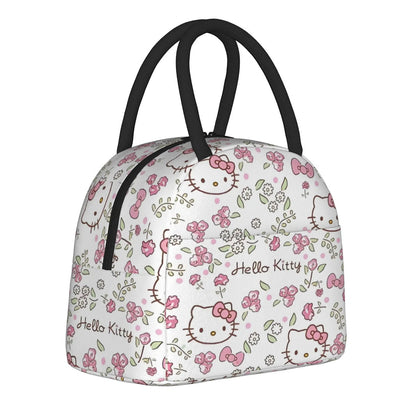 White Hello Kitty Lunch Bags Portable Insulated School Lunch Bags - ChildAngle