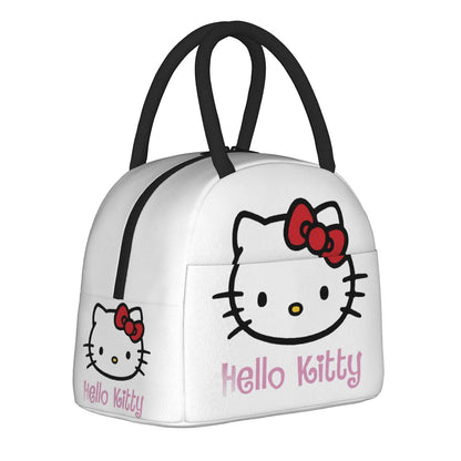 White Hello Kitty Lunch Bags Portable Insulated School Lunch Bags - ChildAngle