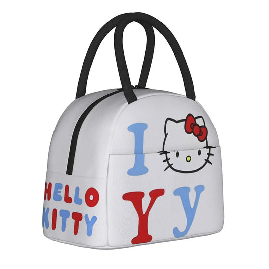 White Hello Kitty Lunch Bags Portable Insulated School Lunch Bags - ChildAngle