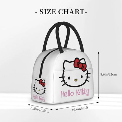 White Hello Kitty Lunch Bags Portable Insulated School Lunch Bags - ChildAngle