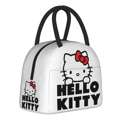 White Hello Kitty Lunch Bags Portable Insulated School Lunch Bags - ChildAngle