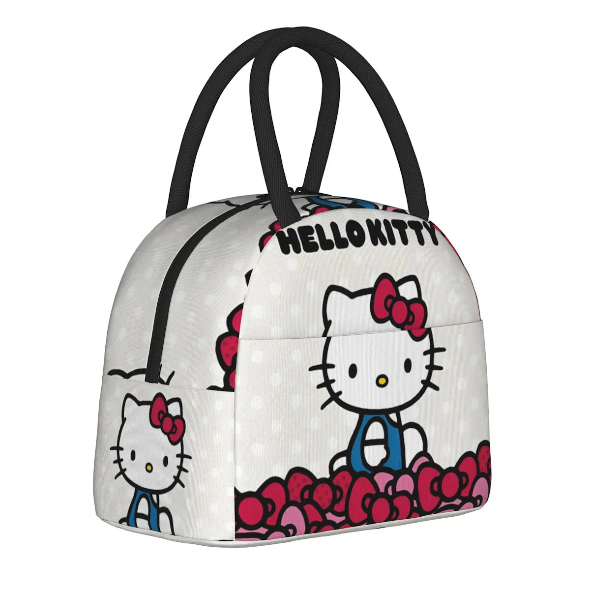 White Hello Kitty Lunch Bags Portable Insulated School Lunch Bags - ChildAngle