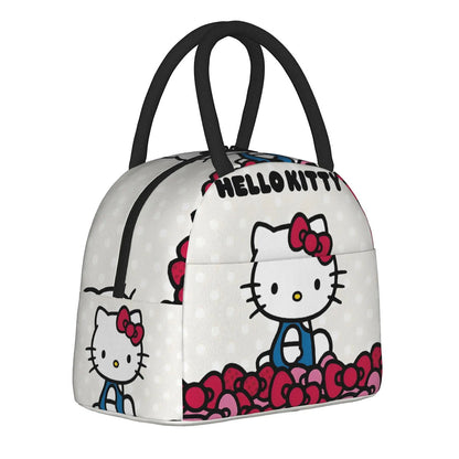 White Hello Kitty Lunch Bags Portable Insulated School Lunch Bags - ChildAngle