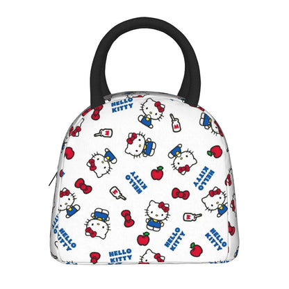 White Hello Kitty Lunch Bags Portable Insulated School Lunch Bags - ChildAngle