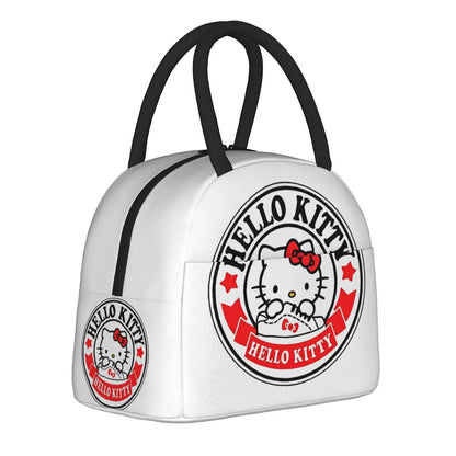 White Hello Kitty Lunch Bags Portable Insulated School Lunch Bags - ChildAngle