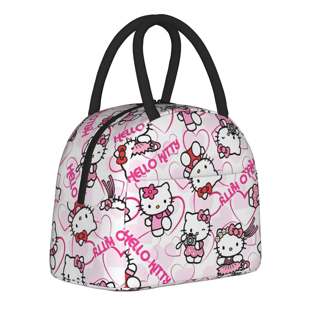 White Hello Kitty Lunch Bags Portable Insulated School Lunch Bags - ChildAngle