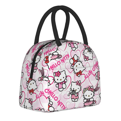 White Hello Kitty Lunch Bags Portable Insulated School Lunch Bags - ChildAngle