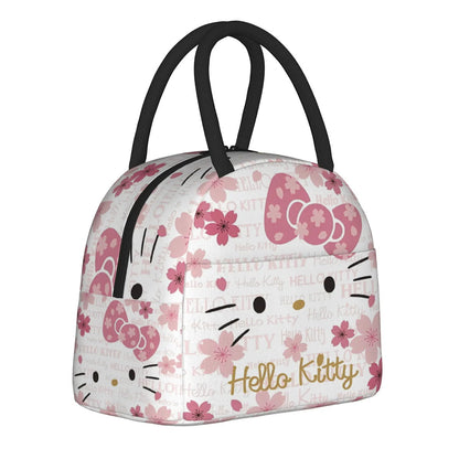 White Hello Kitty Lunch Bags Portable Insulated School Lunch Bags - ChildAngle