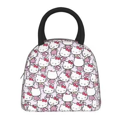 White Hello Kitty Lunch Bags Portable Insulated School Lunch Bags - ChildAngle