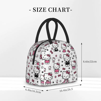 White Hello Kitty Lunch Bags Portable Insulated School Lunch Bags - ChildAngle