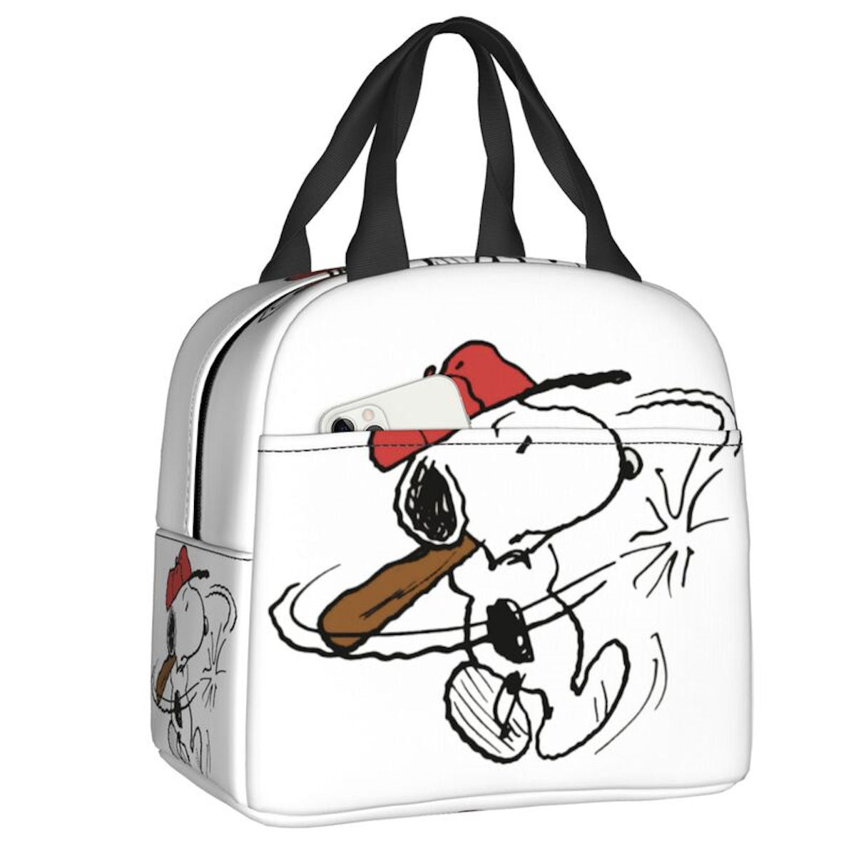 White Snoopy Lunch Bag Tote Large Capacity Lunch Bag - ChildAngle