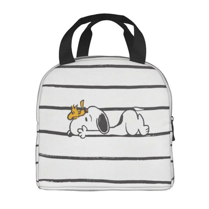 White Snoopy Lunch Bag Tote Large Capacity Lunch Bag - ChildAngle