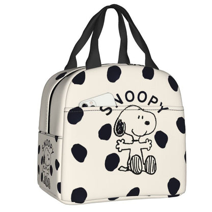 White Snoopy Lunch Bag Tote Large Capacity Lunch Bag - ChildAngle