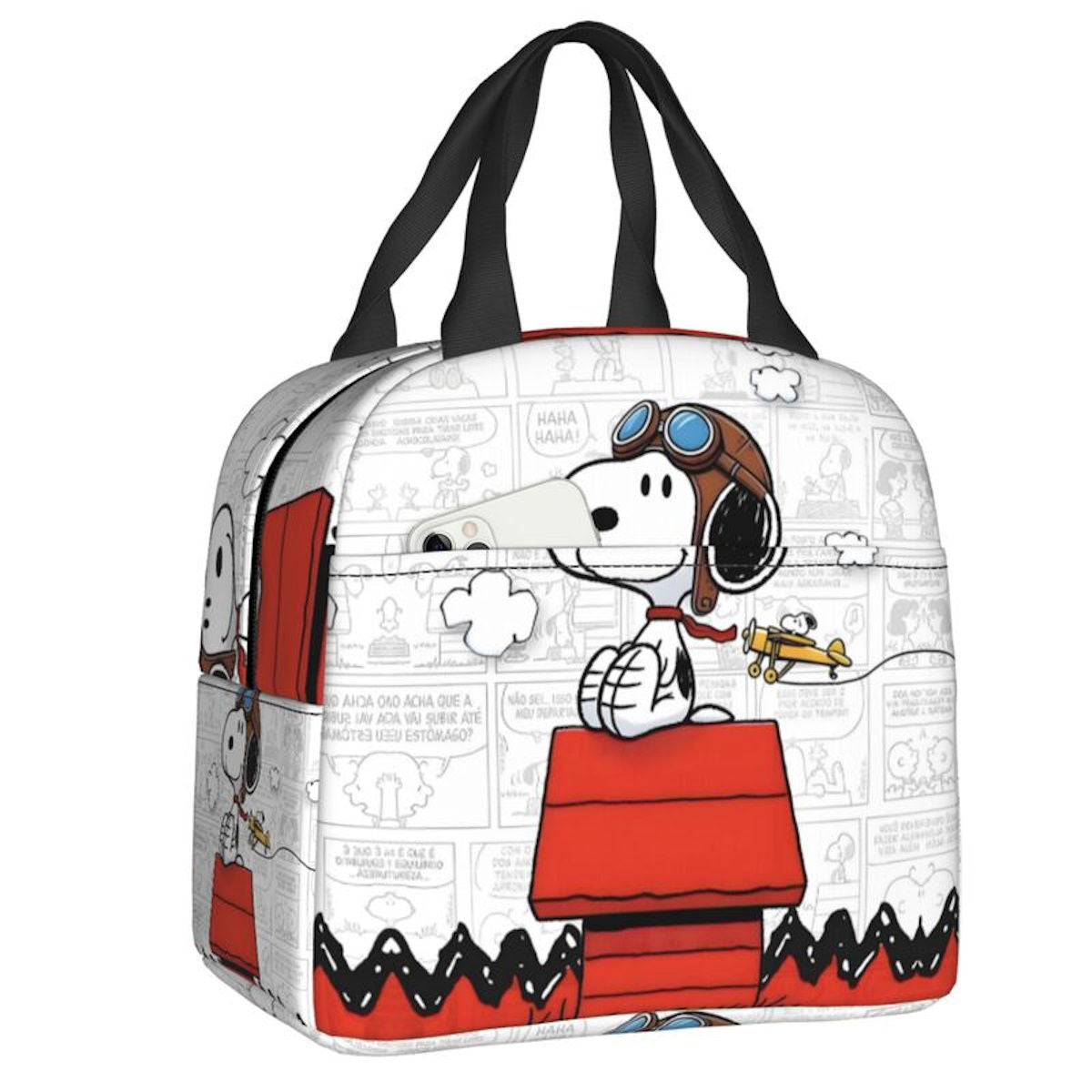 White Snoopy Lunch Bag Tote Large Capacity Lunch Bag - ChildAngle