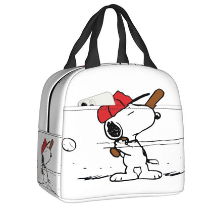 White Snoopy Lunch Bag Tote Large Capacity Lunch Bag - ChildAngle