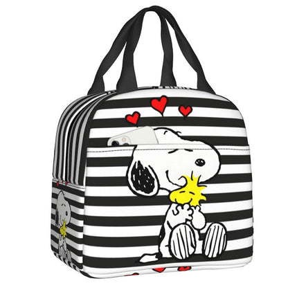 White Snoopy Lunch Bag Tote Large Capacity Lunch Bag - ChildAngle