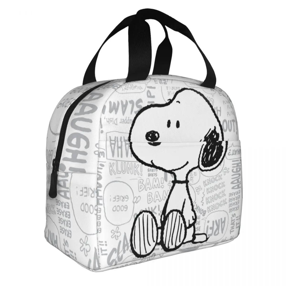 White Snoopy Lunch Bag Tote Large Capacity Lunch Bag - ChildAngle