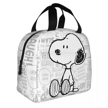 White Snoopy Lunch Bag Tote Large Capacity Lunch Bag - ChildAngle