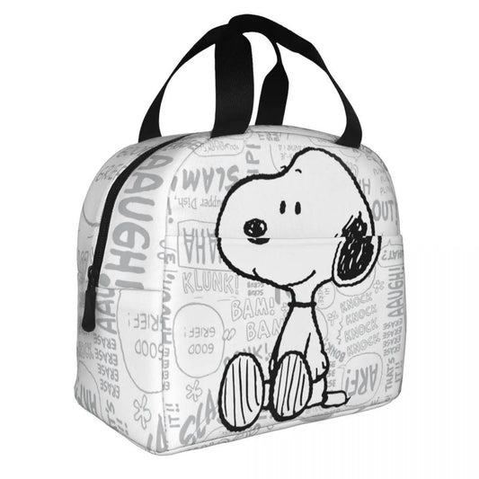 White Snoopy Lunch Bag Tote Large Capacity Lunch Bag - ChildAngle