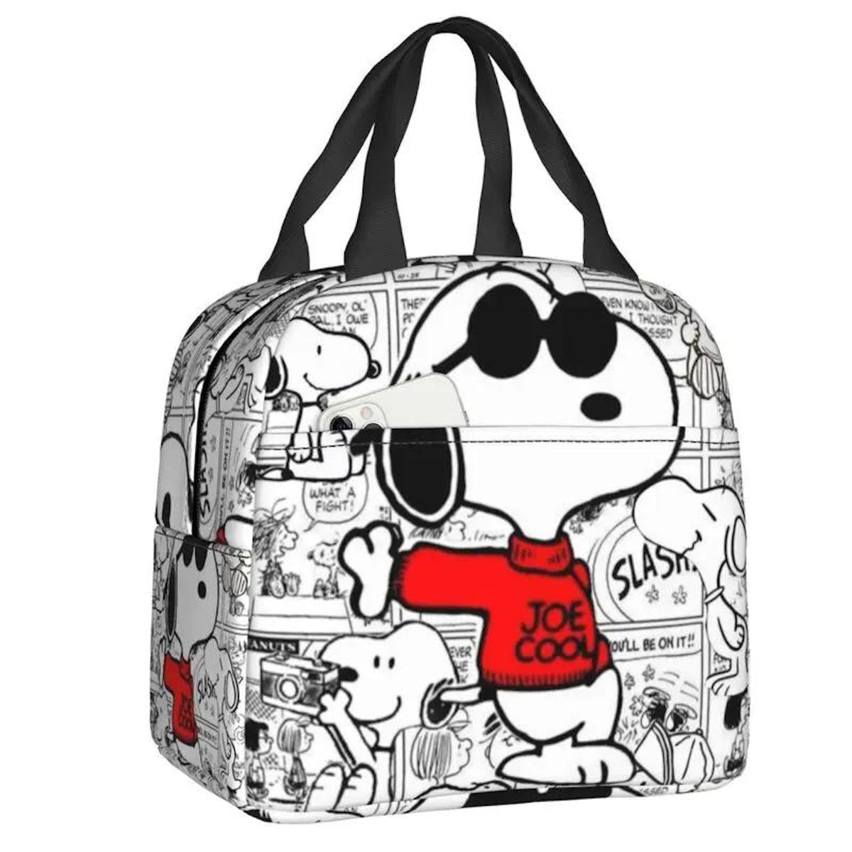 White Snoopy Lunch Bag Tote Large Capacity Lunch Bag - ChildAngle