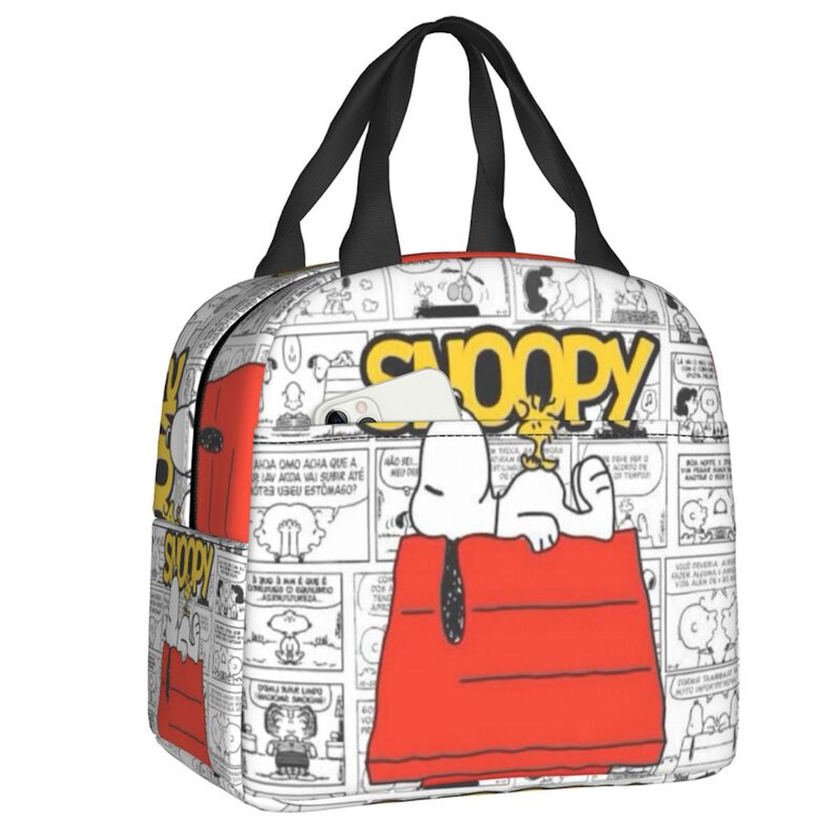 White Snoopy Lunch Bag Tote Large Capacity Lunch Bag - ChildAngle