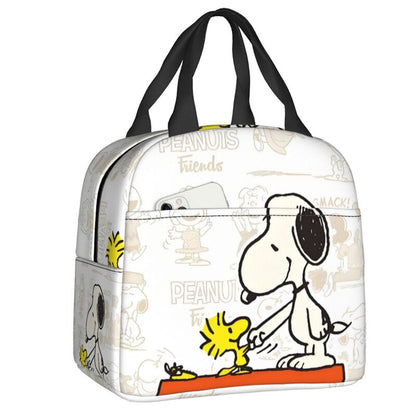 White Snoopy Lunch Bag Tote Large Capacity Lunch Bag - ChildAngle