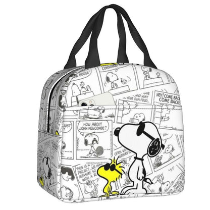 White Snoopy Lunch Bag Tote Large Capacity Lunch Bag - ChildAngle